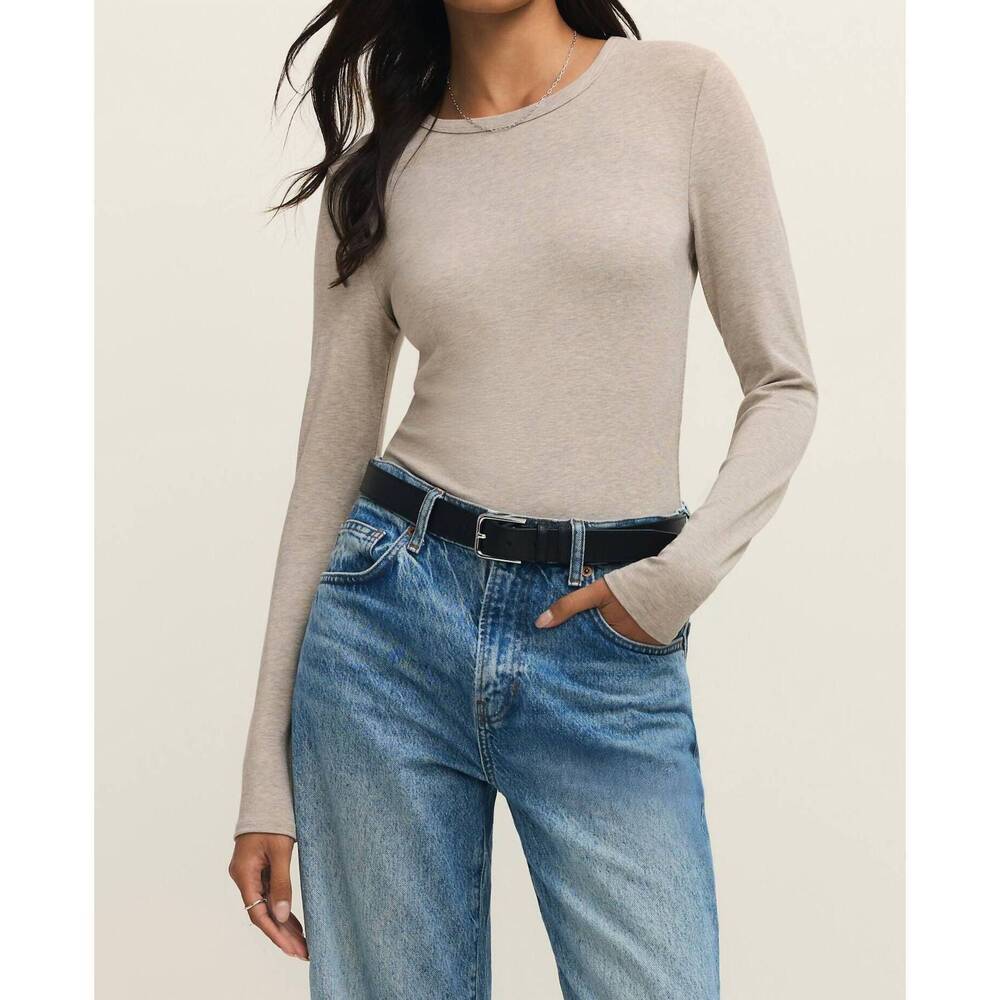 NEW Z SUPPLY second skin crew top in natural